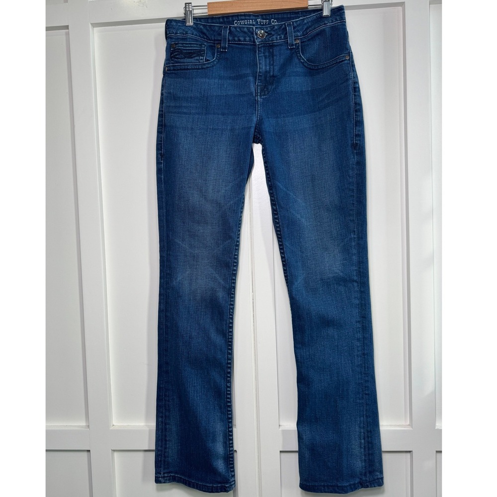 Cowgirl Tuff Co Double Blues Bootcut‎ Jeans Womens 30L Medium Wash Western